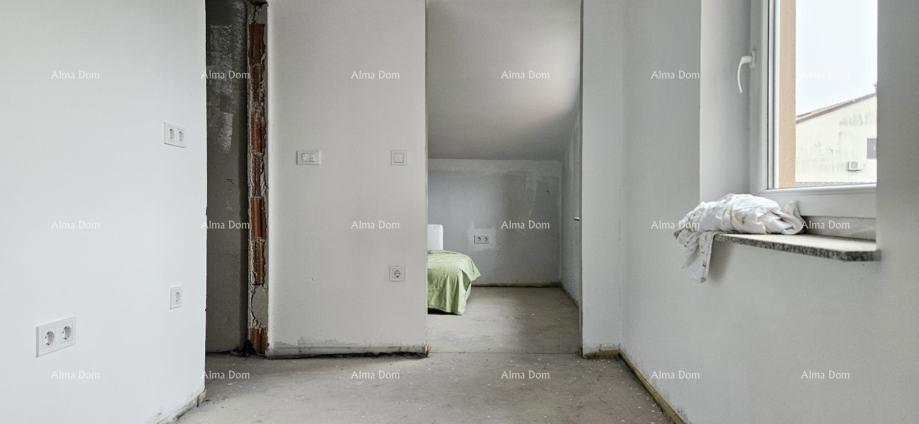 Pula – Busoler, Četverosobno stanovanje v roh-bau fazi, 88,61 m²