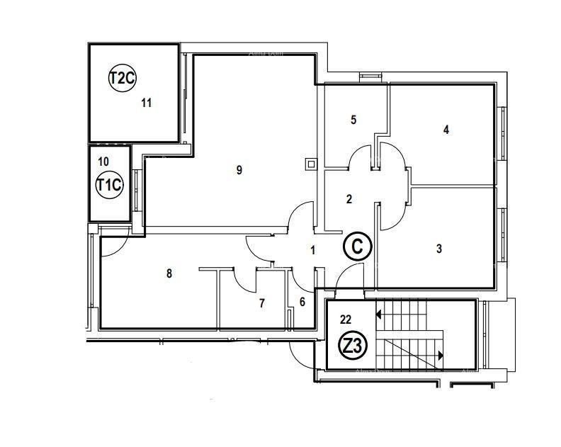 Vrhunski trosoban stan s pogledom na more, opremljen