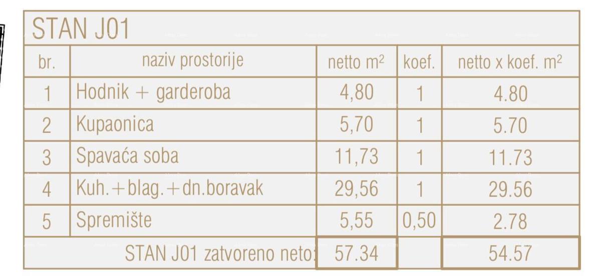 Prodaja stanovanja v novem poslovno stanovanjskem objektu, Poreč, J01-zgradba J