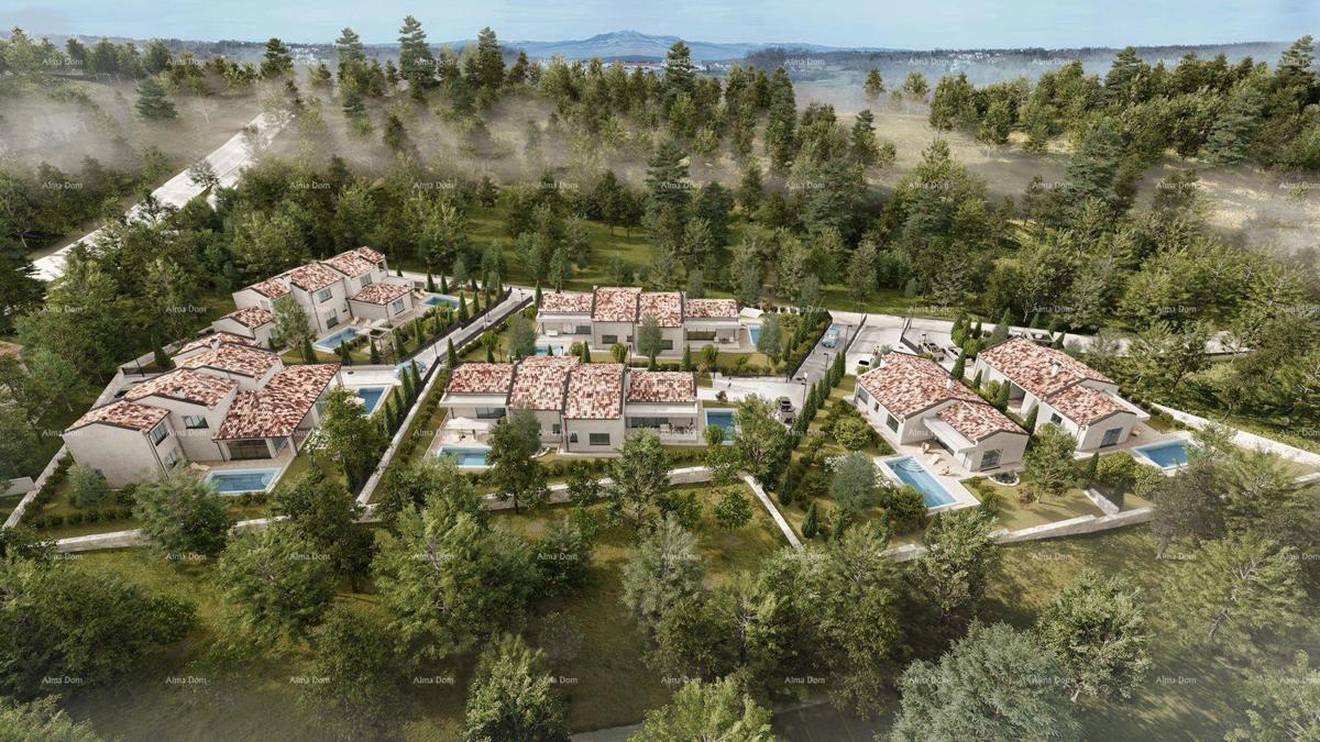 BARBAN - Zemljišče za gradnjo s projektom (hiša z bazenom), 15 minut do morja