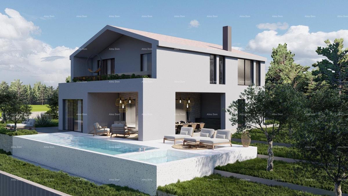 Tinjan – Gradbena parcela 1.152 m² z dovoljenjem in projektom za hišo s bazenom