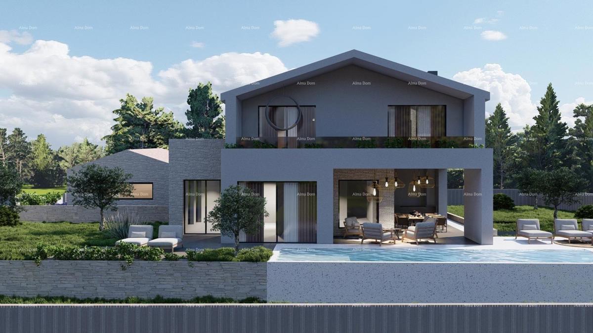 Tinjan – Gradbena parcela 1.152 m² z dovoljenjem in projektom za hišo s bazenom