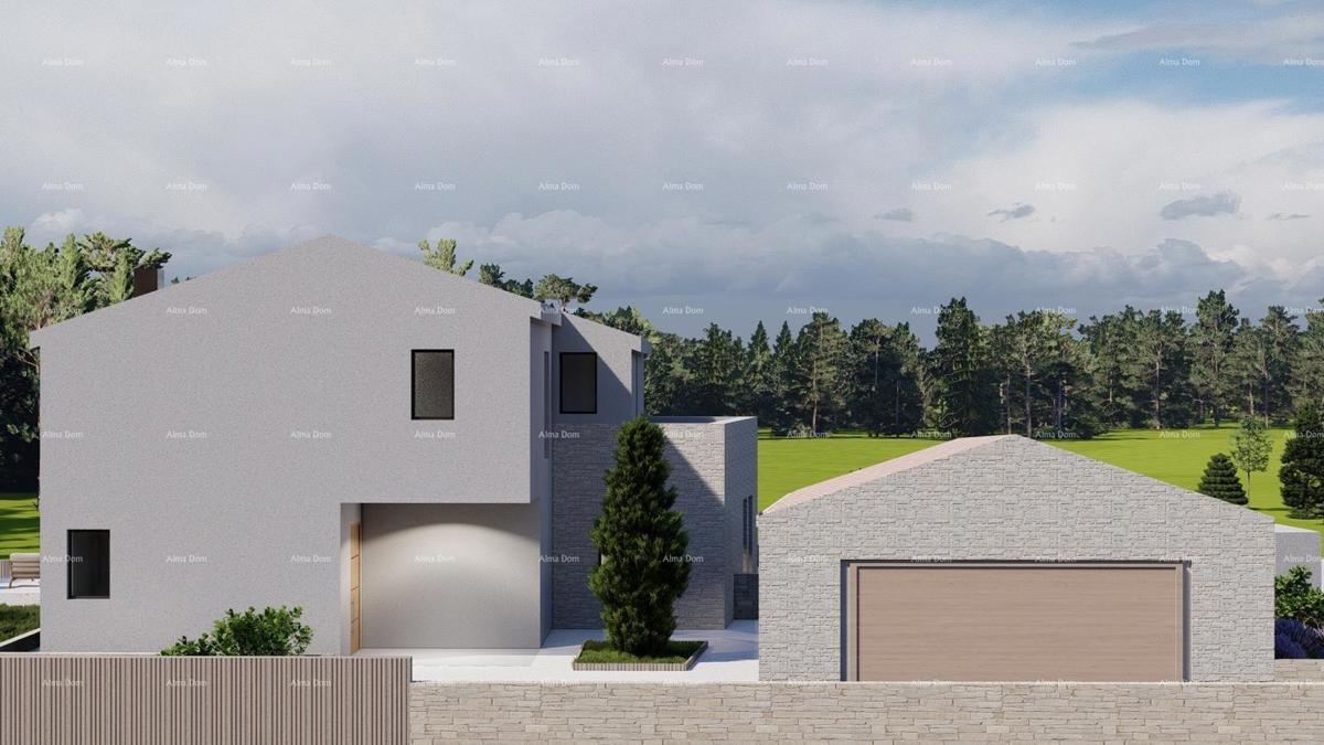 Tinjan – Gradbena parcela 1.152 m² z dovoljenjem in projektom za hišo s bazenom