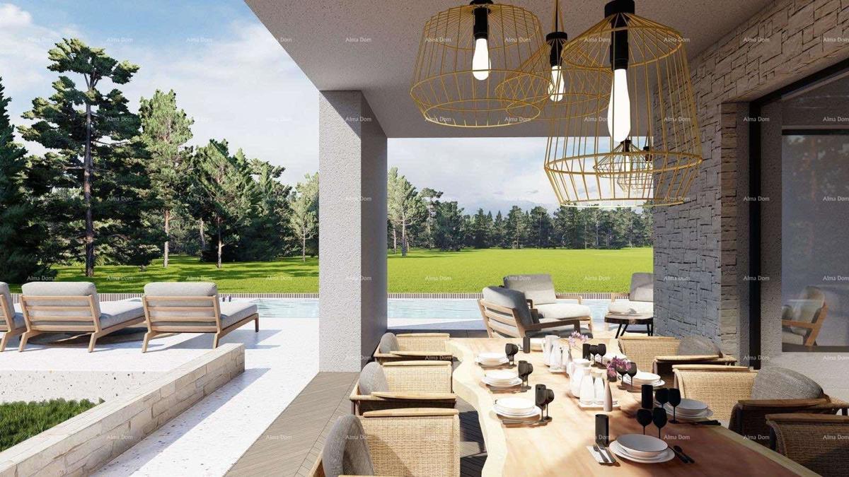 Tinjan – Gradbena parcela 1.152 m² z dovoljenjem in projektom za hišo s bazenom