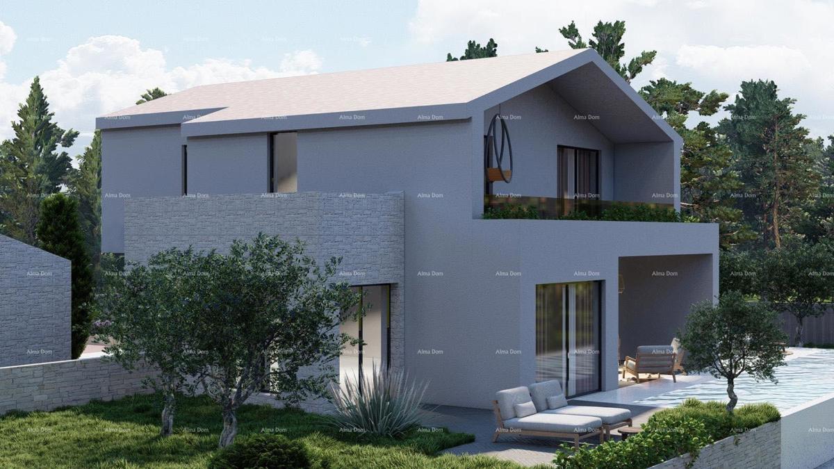 Tinjan – Gradbena parcela 1.152 m² z dovoljenjem in projektom za hišo s bazenom