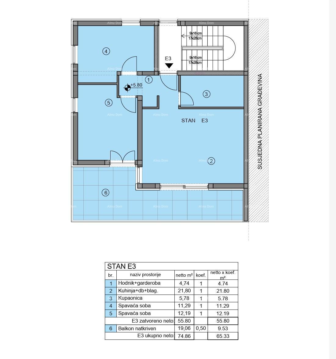 REZERVIRANO. Stan v novogradnji s pogledom na morje, Medulin!