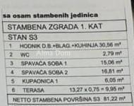 Novigrad – Novogradnja, stan 81,22 m² s teraso od 13 m².