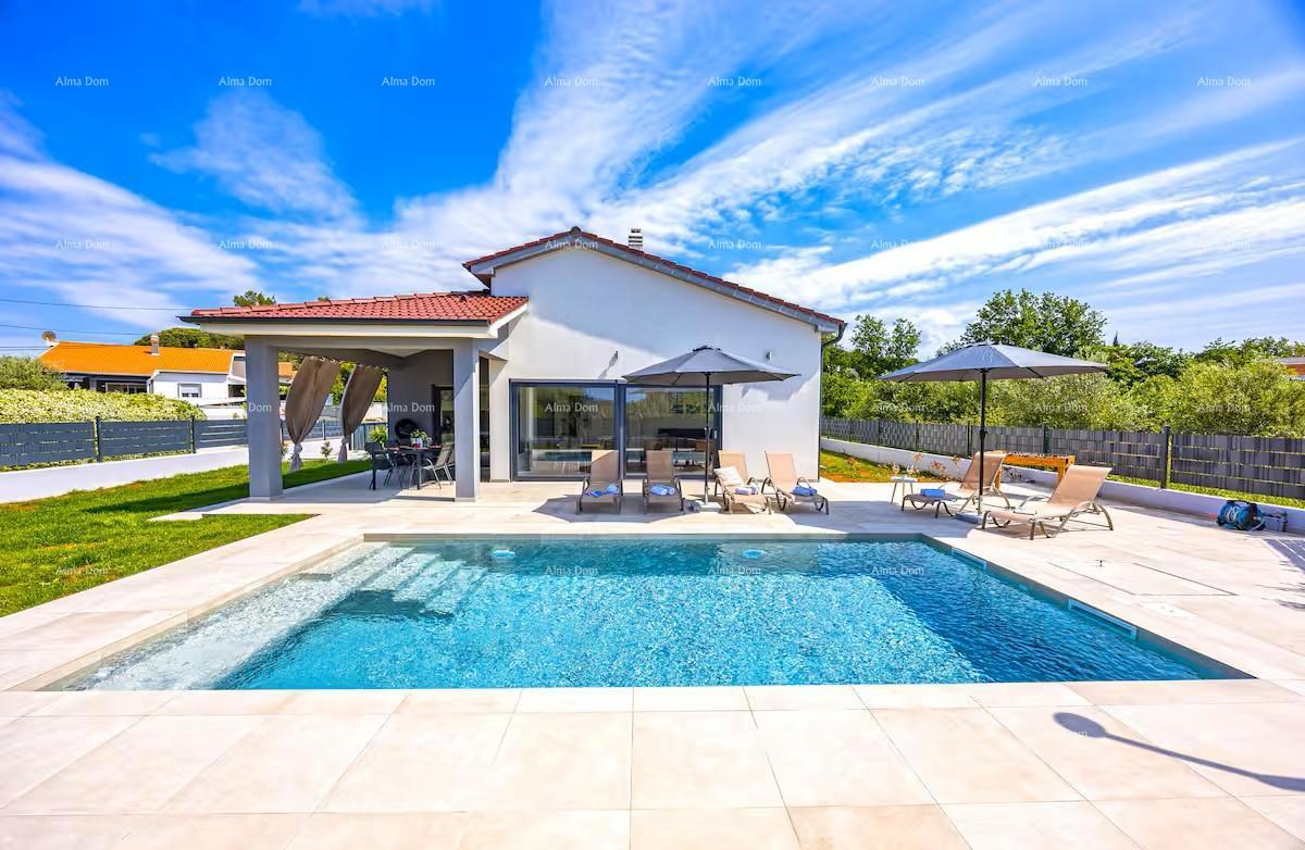 Pomer. Nova samostojeća prizemnica z bazenom.