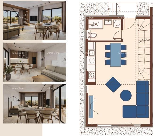 Prodaja - Dupleks vila v mediteranskem slogu s bazenom in pogledom na morje, Medulin!