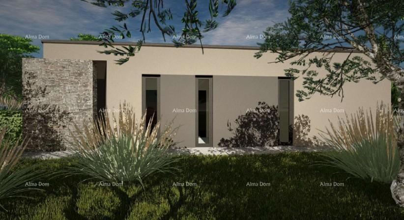 Prodaja - gradbeno zemljišče s projektom za gradnjo pritlične vile, Žminj V1