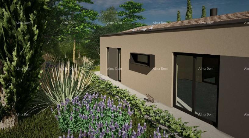 Prodaja - gradbeno zemljišče s projektom za gradnjo pritlične vile, Žminj V1