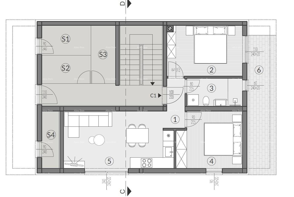 PULA, Veldebek - Stanovanje v pritličju naprodaj z vrtom, novogradnja / C1