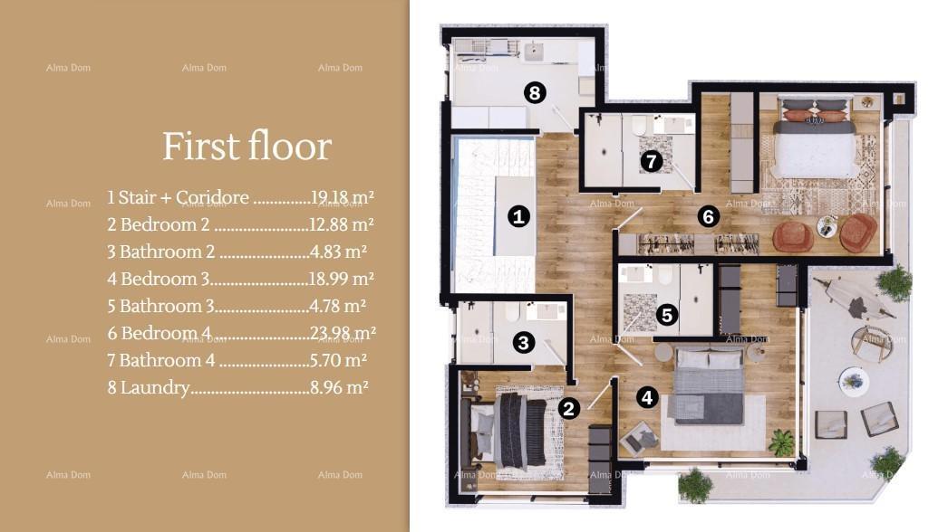 Prodaja moderne vile v lepem stanovanjskem naselju, Umag