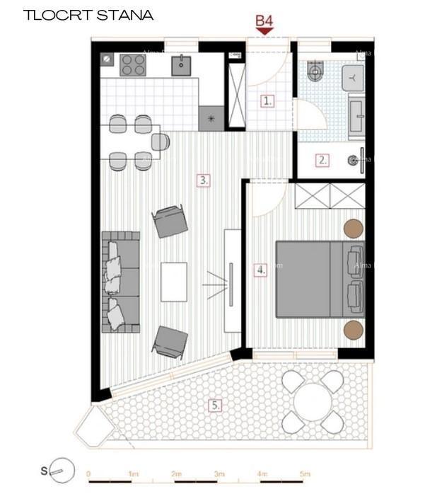 Prodaja modernih stanov v ekskluzivni stavbi s pogledom na marino, Pula! B4