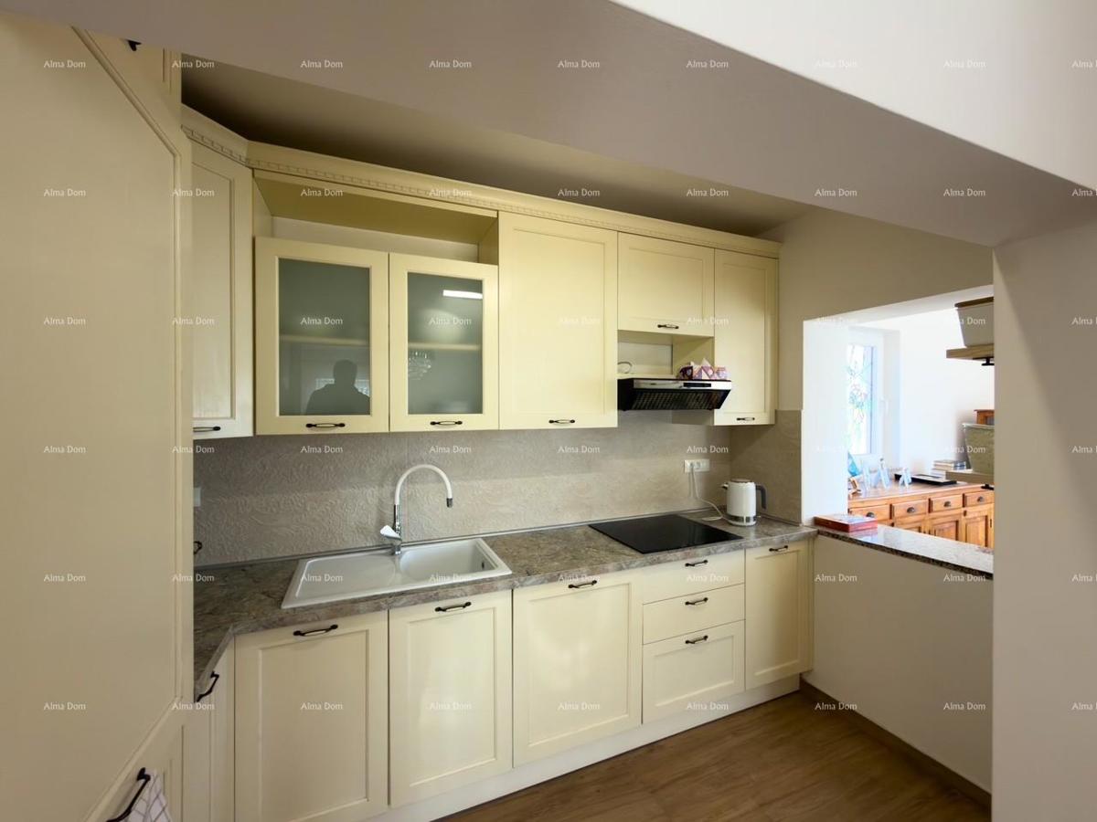 Ližnjan, urejena in popolnoma opremljena hiša z garažo in kletjo