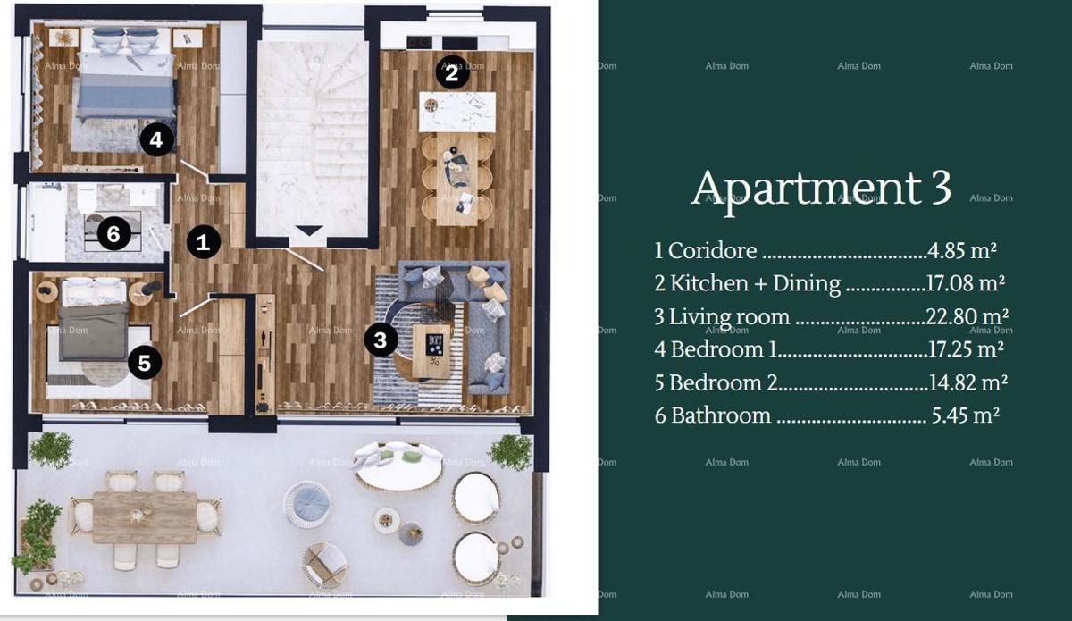 Prodaja modernih apartmajev v čudovitem stanovanjski soseski, Umag A3-D7