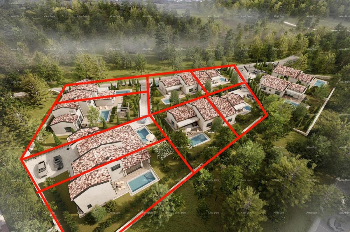 BARBAN - Gradbeno zemljišče s projektom (polovica dvojne hiše), 15 minut od morja