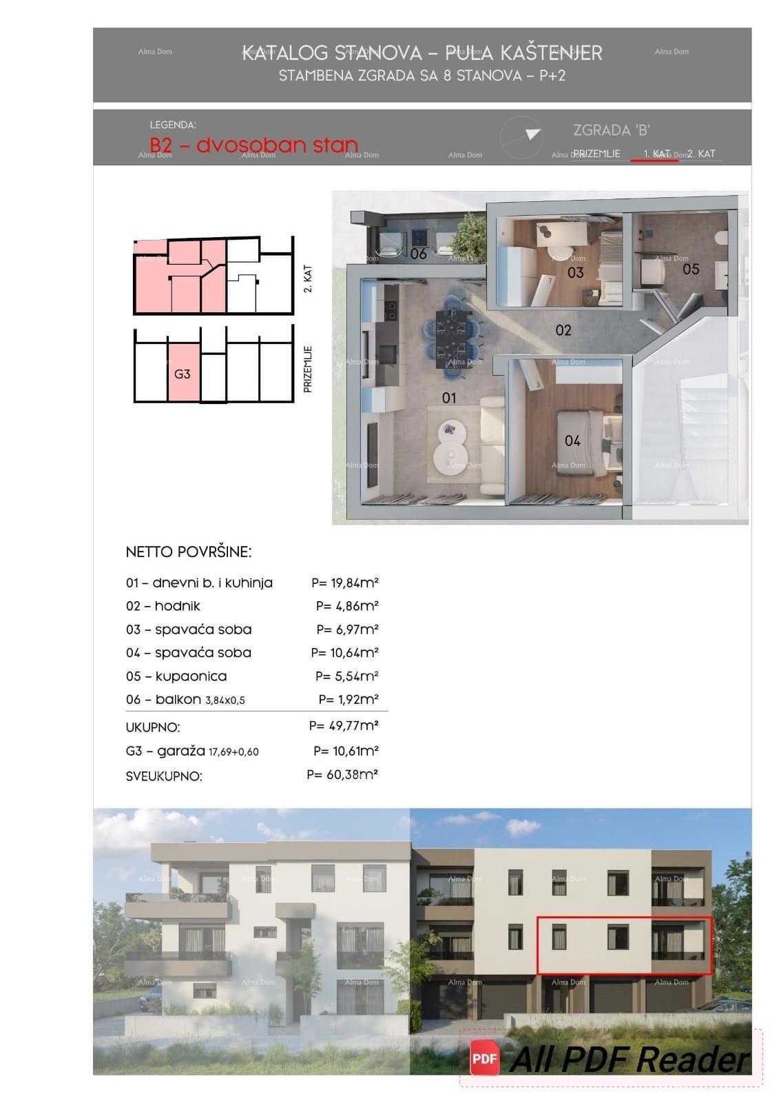 Moderna oaza v Puli, 600 m od centra in 1000 m od morja! B2