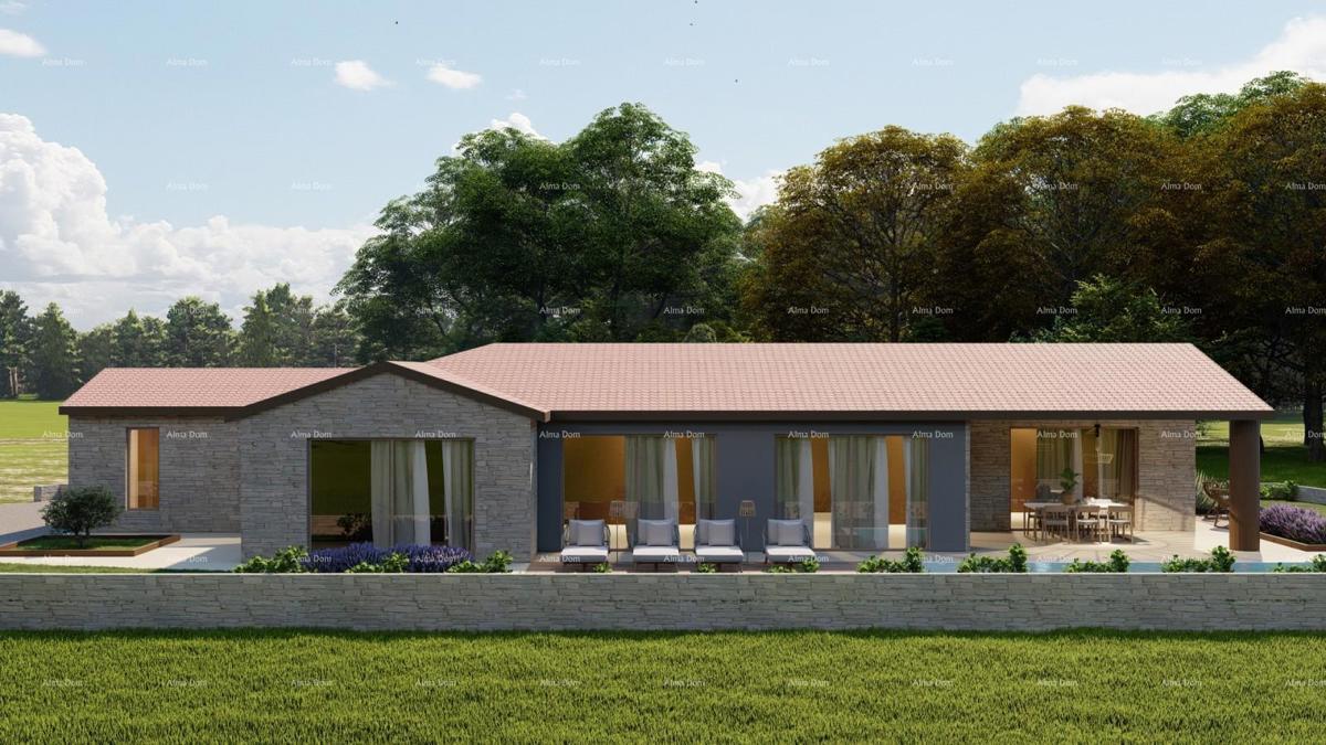 Najbolja ponuda! Prodaja zemljišta s građevinskom dozvolom za izgradnju obiteljske kuće s bazenom, Tinjan!