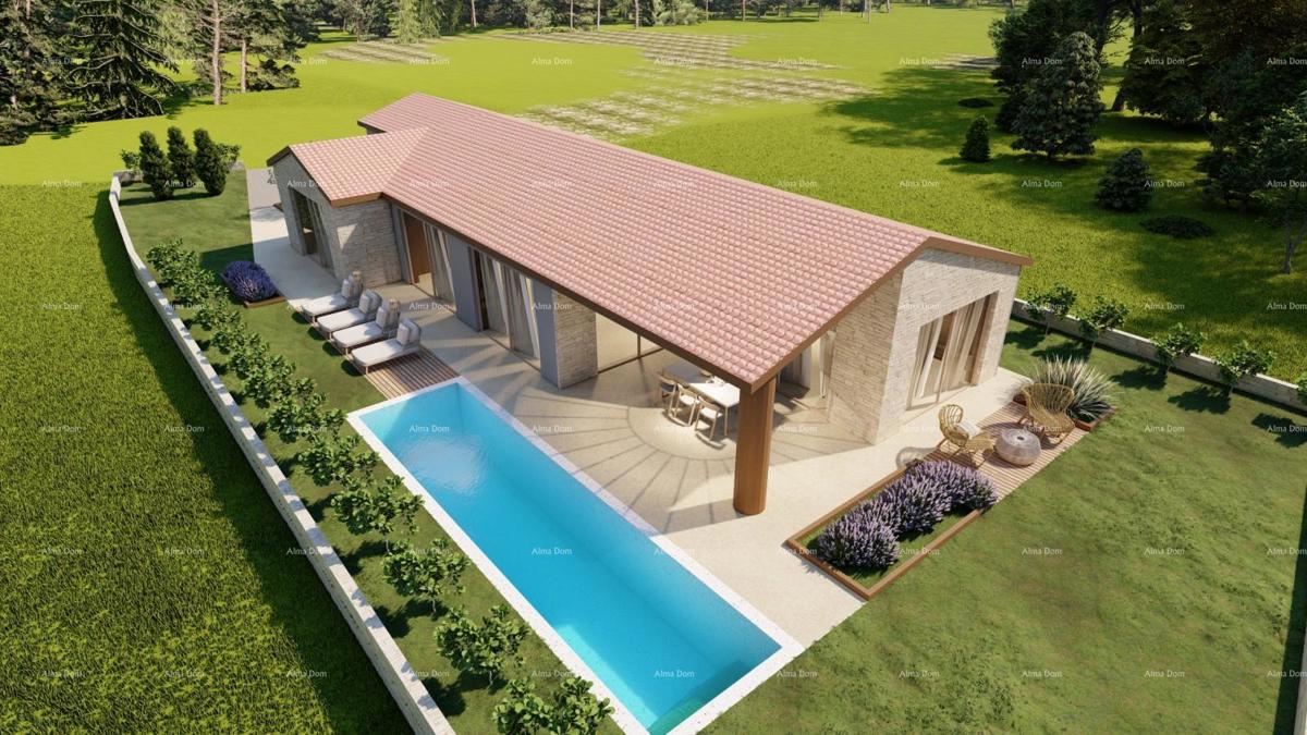 Najbolja ponuda! Prodaja zemljišta s građevinskom dozvolom za izgradnju obiteljske kuće s bazenom, Tinjan!