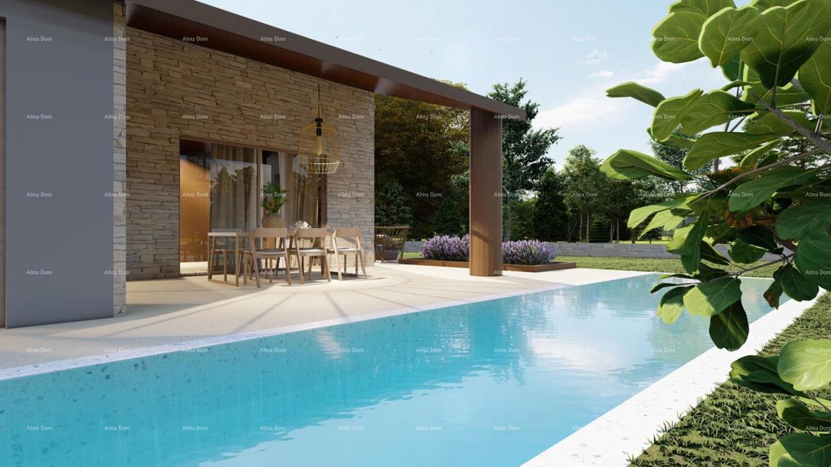 Najbolja ponuda! Prodaja zemljišta s građevinskom dozvolom za izgradnju obiteljske kuće s bazenom, Tinjan!