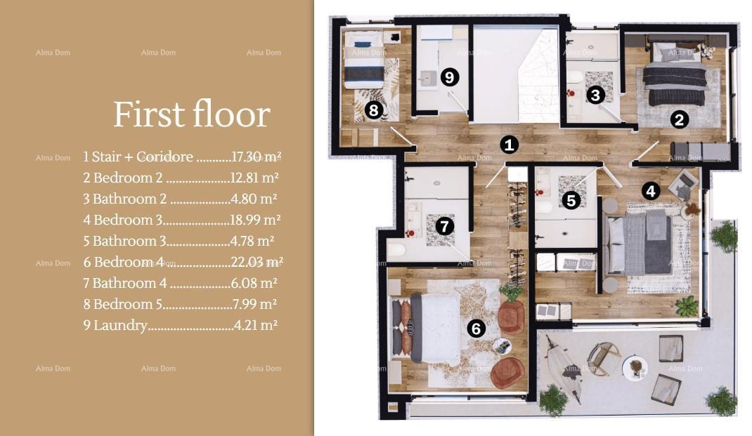 Prodaja moderne vile v lepem stanovanjskem naselju, Umag