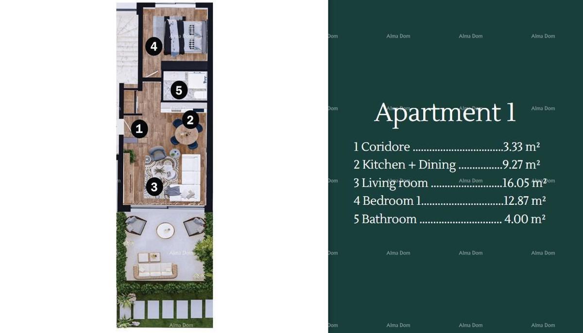 Prodaja modernih apartmajev v čudovitem stanovanjskem naselju, Umag A1-D7