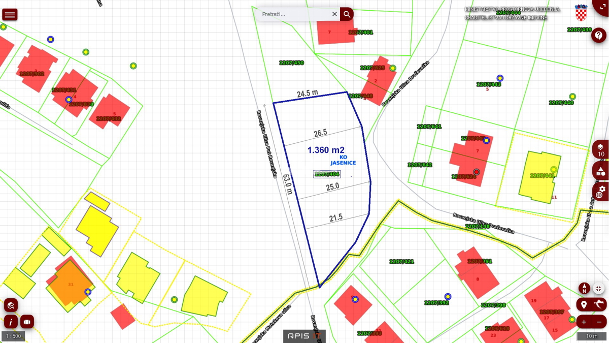 ROVANJSKA .- ZAZIDLJIVO POVRŠINA 1360 M2 - 170.000€