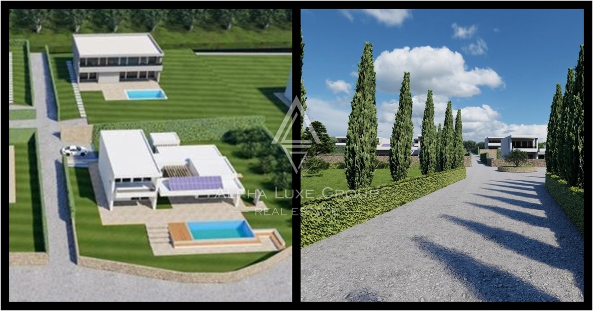 Dizajnerska vila v gradnji s panoramskim pogledom na morje in Brione, Bale, ISTRA