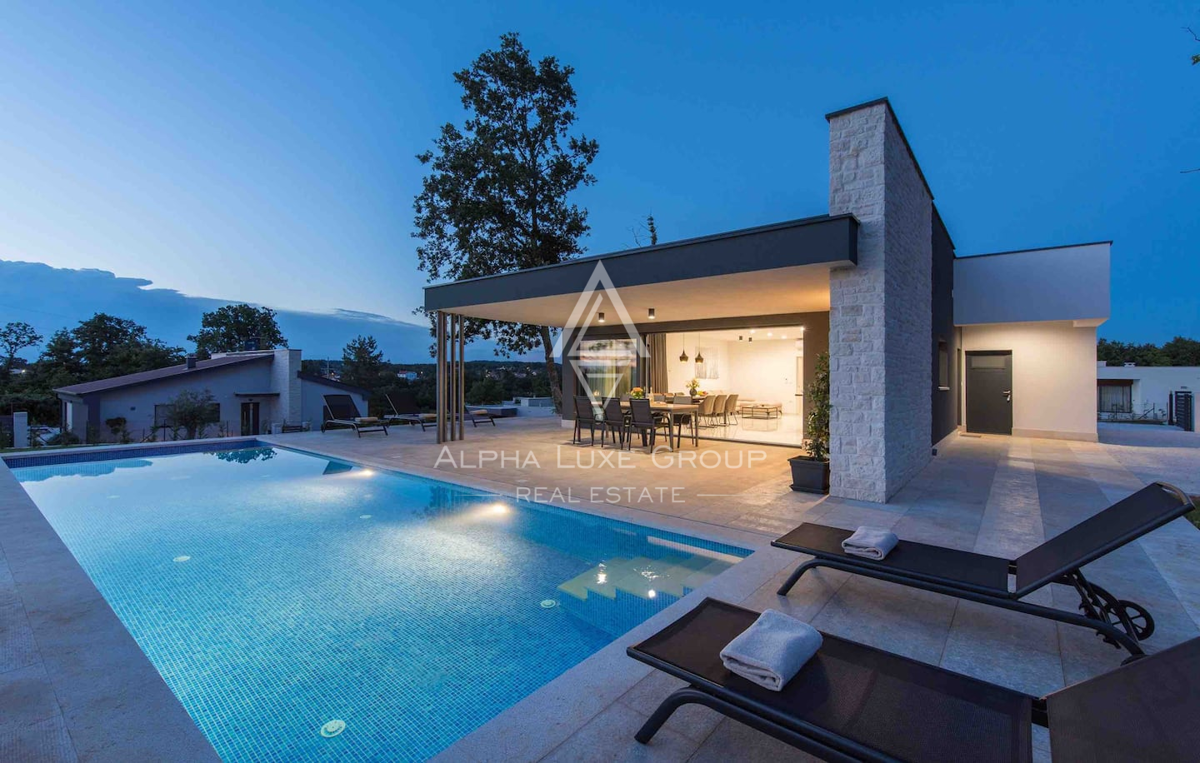 Istra, Žminj: Moderna pritlična hiša z bazenom