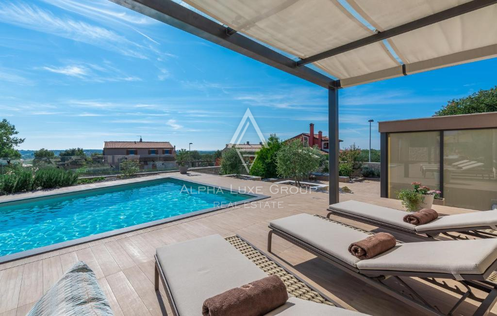 Istra, Umag: Moderna dizajnerska hiša z bazenom