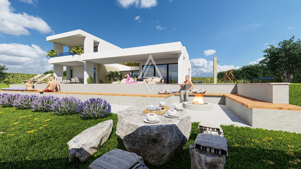 Dizajnerska vila v gradnji s panoramskim pogledom na morje in Brione, Bale, ISTRA