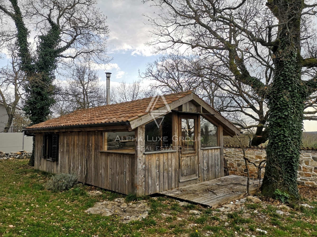 Istra, Višnjan: Skandinavska lesena hiša s teraso