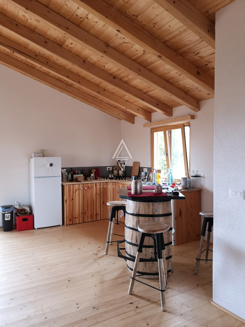 Istra, Višnjan: Skandinavska lesena hiša s teraso