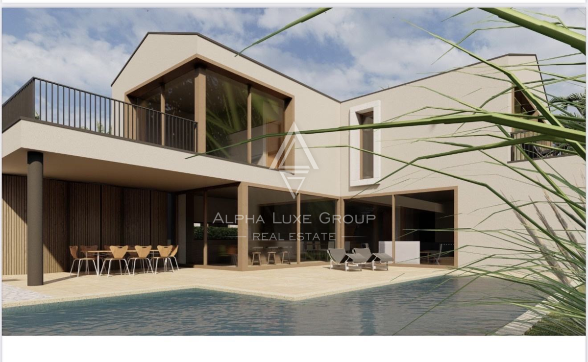 Istra, Vabriga: Moderna vila pogled morje in bazen