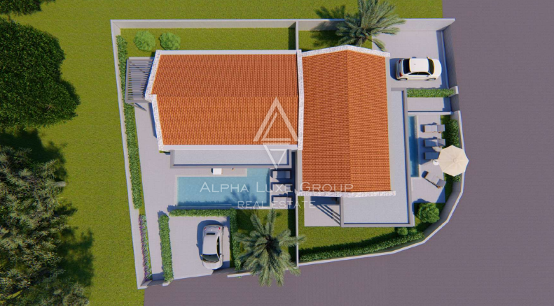 Istra, Vižinada – Moderna vila z dvema bazenoma