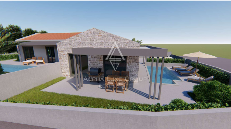 Istra, Vižinada – Moderna vila z dvema bazenoma