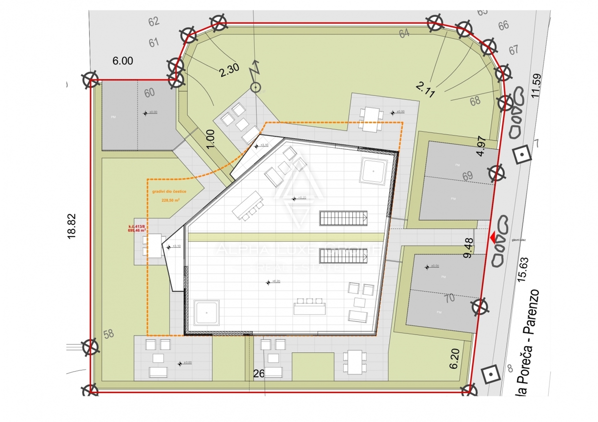 Istra, Poreč – moderen apartma z zasebnim dvoriščem