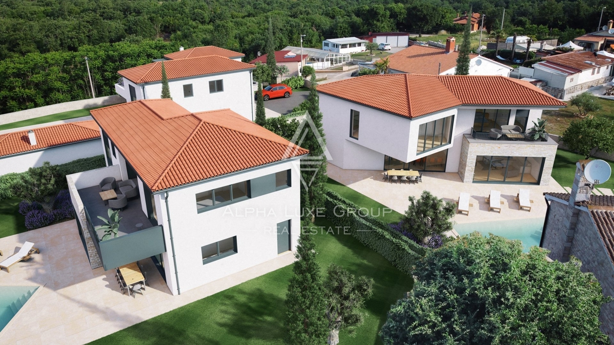 Istra, Sv. Lovreč, Moderna visokokakovostna vila z bazenom in sredozemskim vrtom