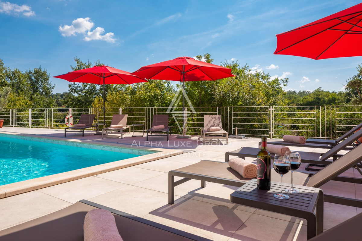 Istra, Svetvinčenat: Prostrana vila z bazenom in razgledom