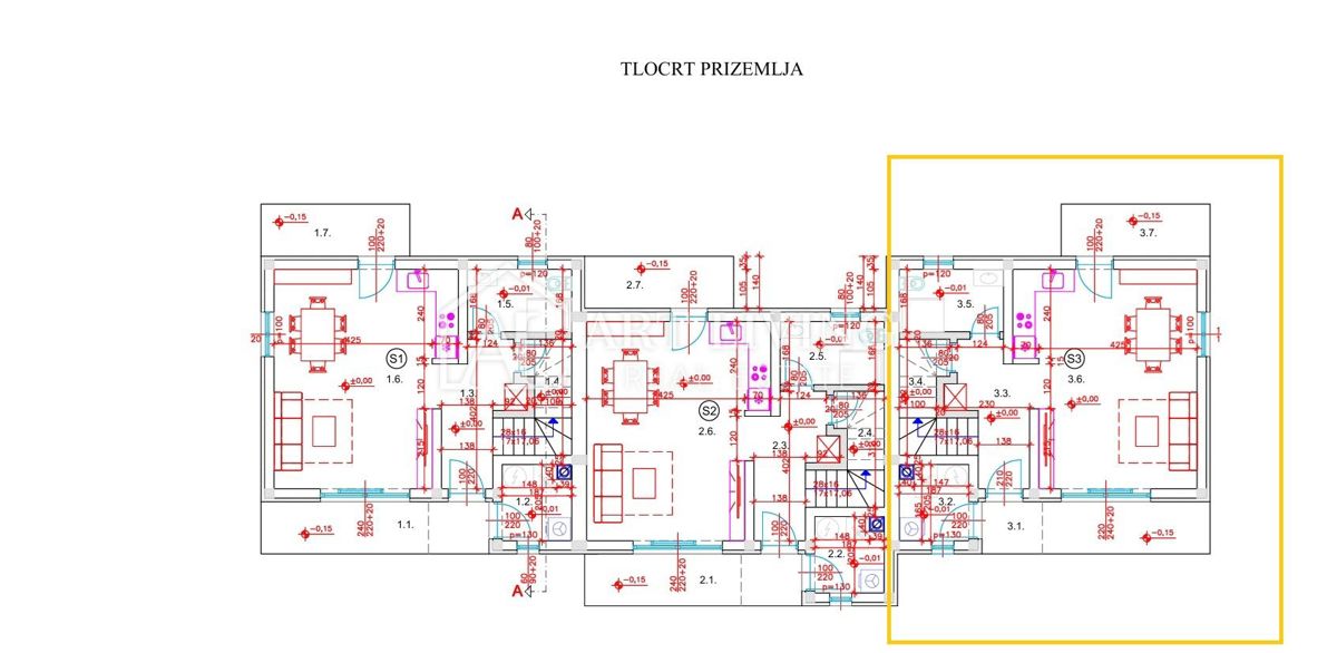 Buje, Kaštel – Trojček z bazenom na mirni in lepi lokaciji – NOVOGRADNJA