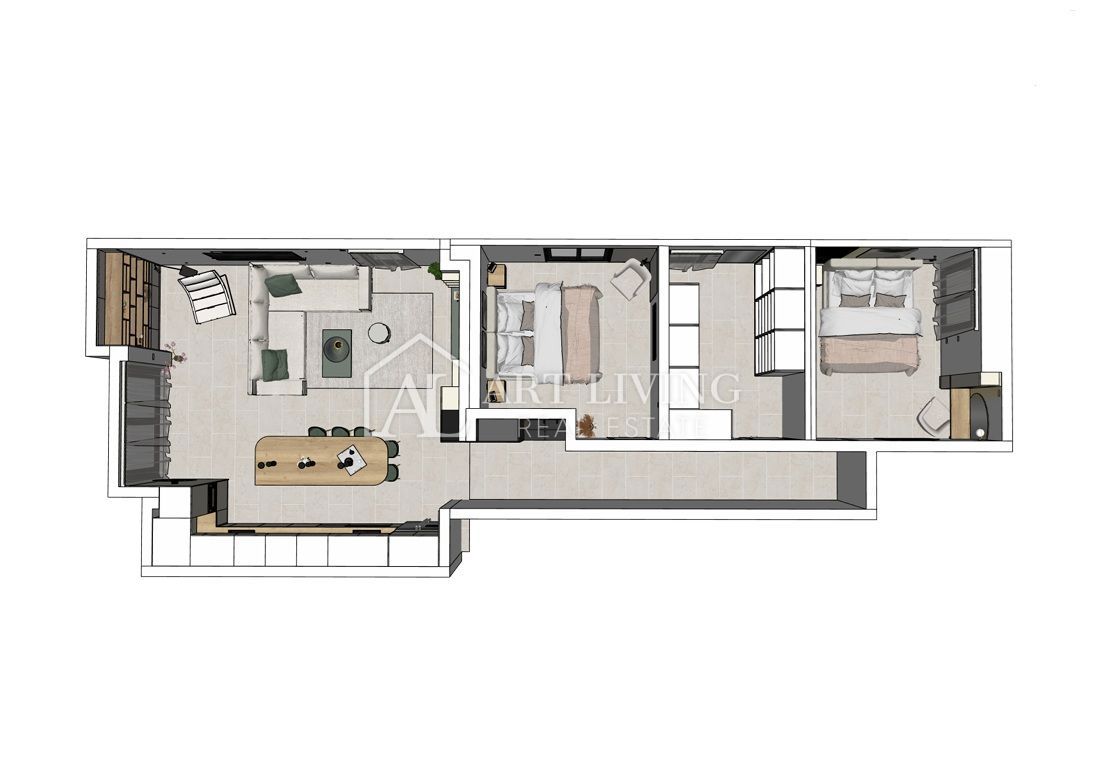 Umag, trosobni stan, 109 m2, z lepo in atraktivno lokacijo