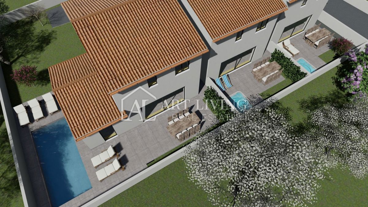 Istra, Umag, okolica – Vrstna hiša na TOP lokaciji – NOVOGRADNJA