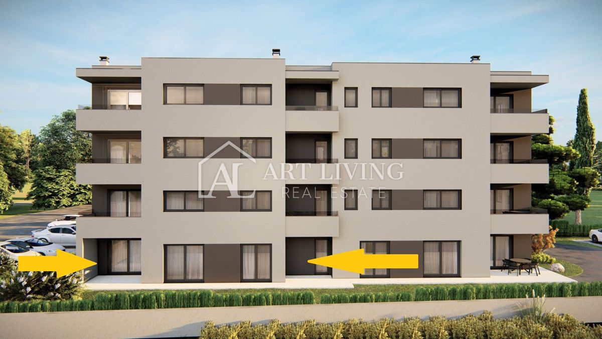 Poreč, okolica – NOVOGRADNJA, trisobno stanovanje z velikim vrtom, mirna in lepa lokacija