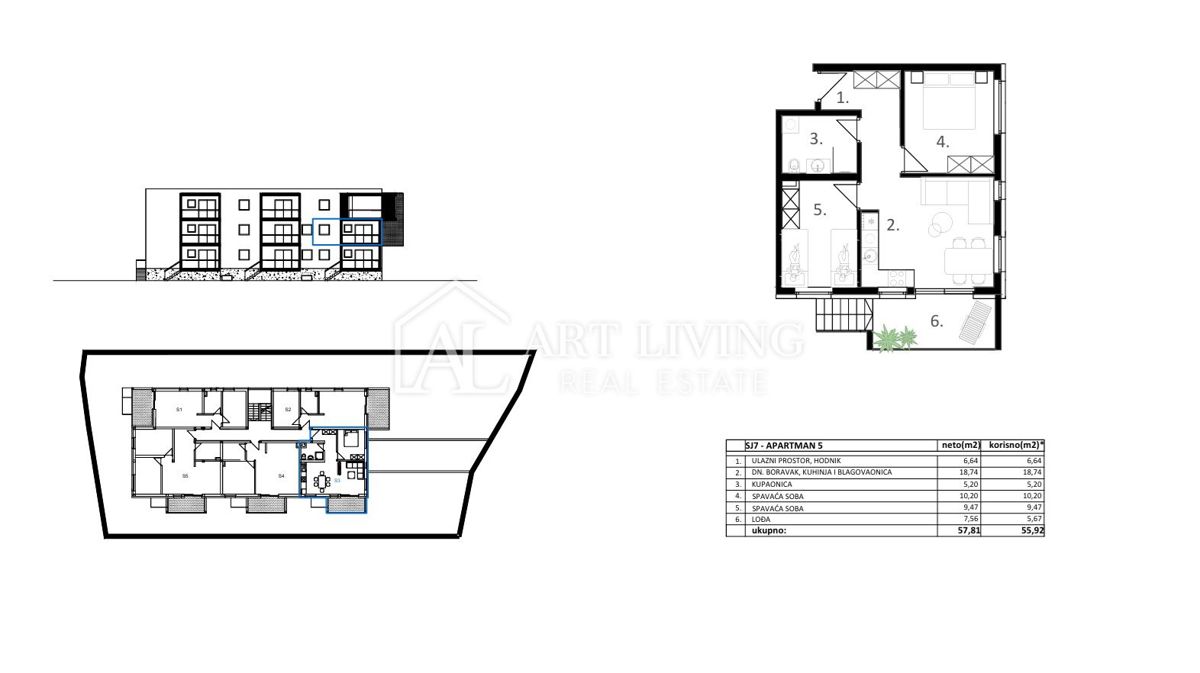 Vodice – moderno dvosobno stanovanje v novogradnji, 500 m od morja