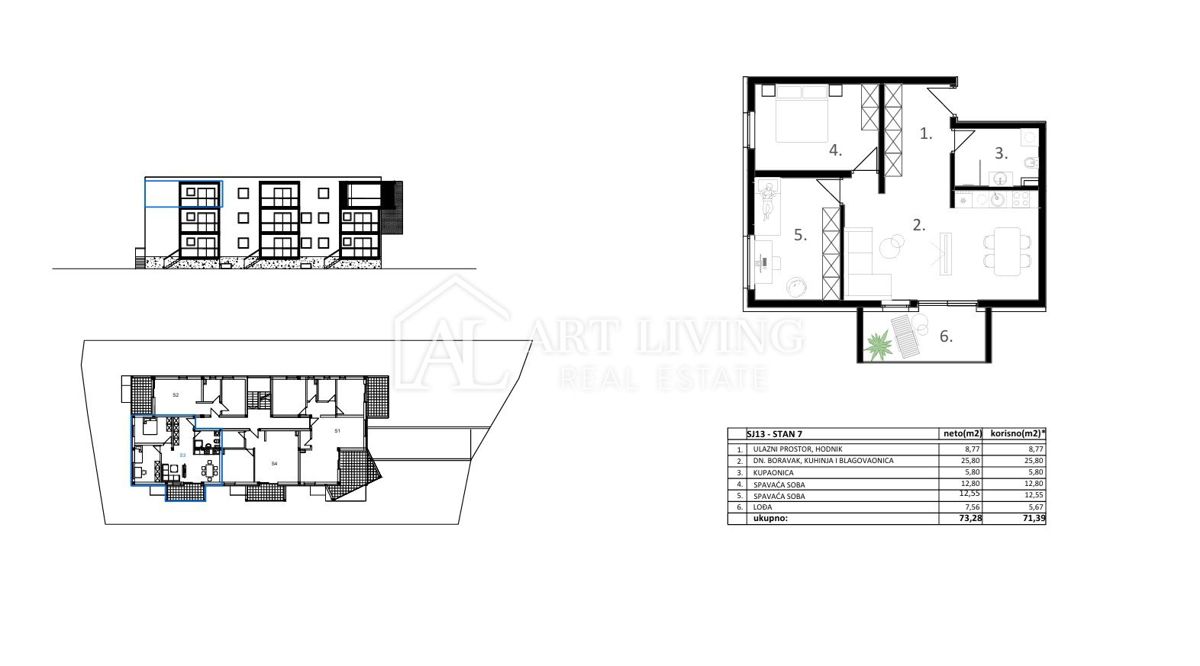 Vodice – atraktivno dvosobno stanovanje v novogradnji, 71,39 m², ODLIČNA LOKACIJA