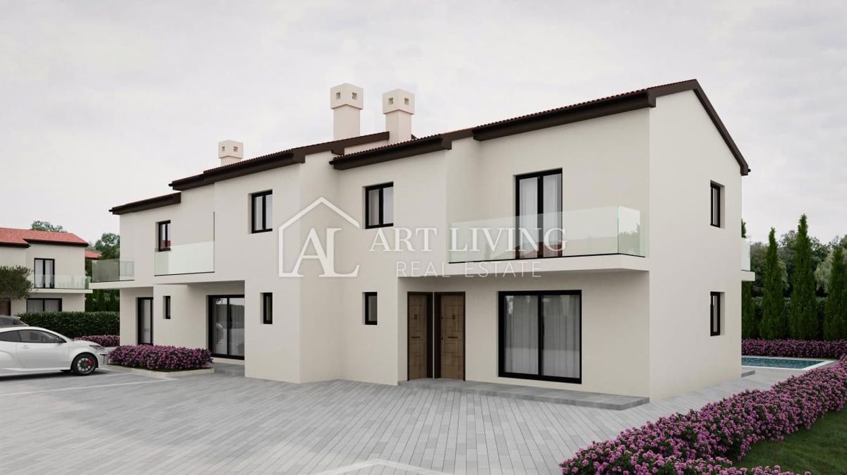 Buje, Kaštel – NOVOGRADNJA, atraktivna vrstna hiša z bazenom