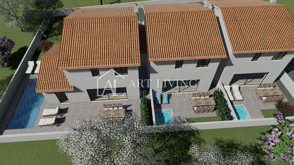 Istra, Umag, okolica – NOVOGRADNJA – Čudovita vrstna hiša na atraktivni lokaciji