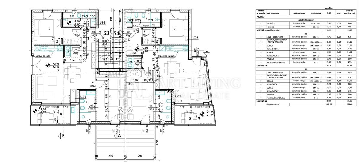 Umag, okolica – NOVOGRADNJA, privlačno dvosobno stanovanje v 1. nadstropju, 600 m od morja