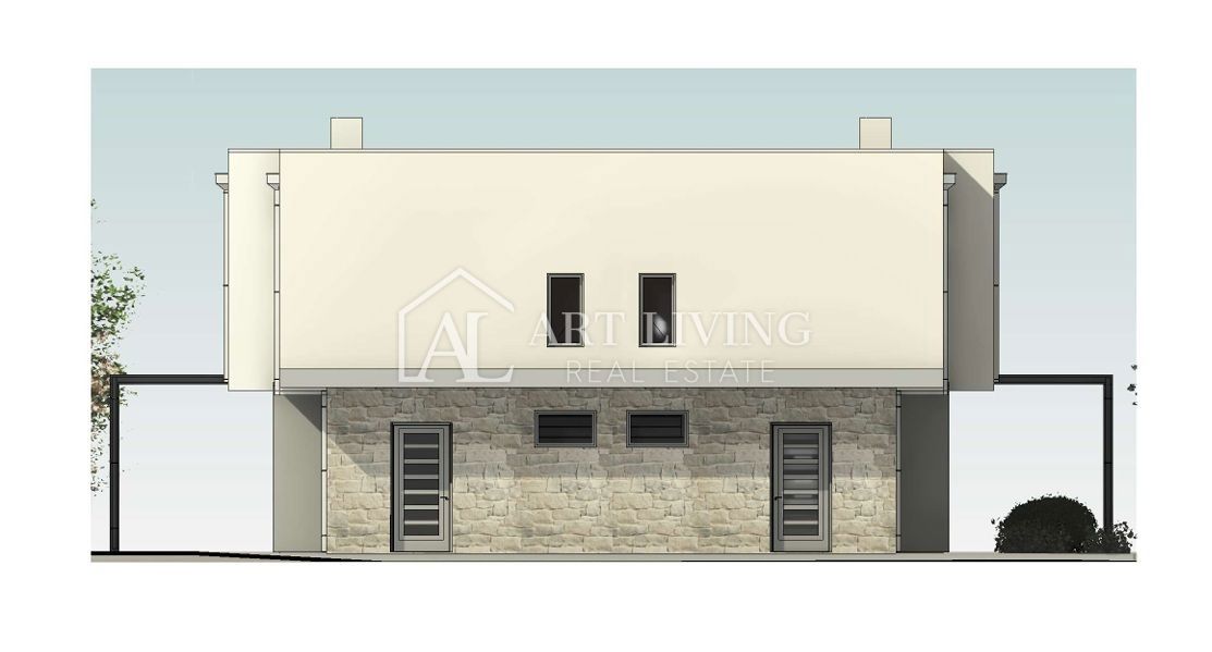 UMAG - MODERNA DVOJNA HIŠA Z BAZENOM – NOVOGRADNJA LE 300 M OD MORJA